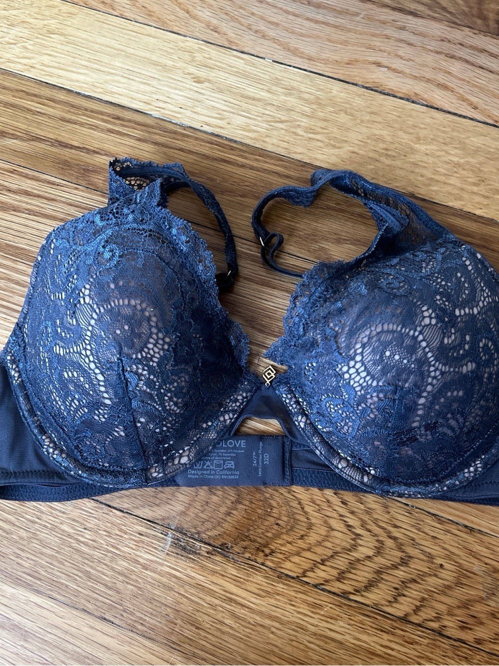 ThirdLove Navy Lace Underwire Bra with Scalloped Edges